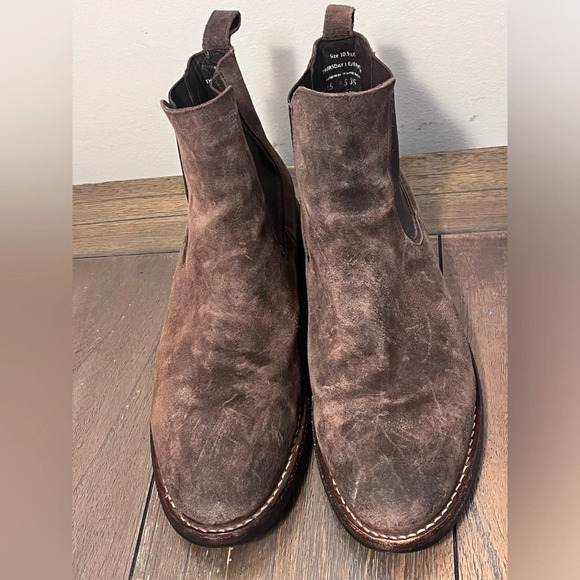 Thursday Boot Company Chocolate Suede Duke Chelsea Boots Mens size 10.5 - Picture 3 of 10